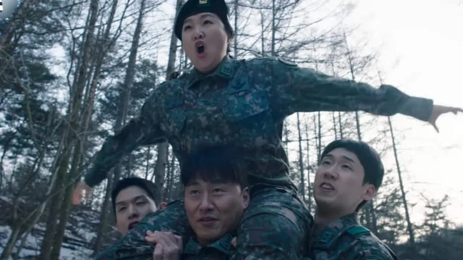 military drama with strong woman funny scene of new recruit