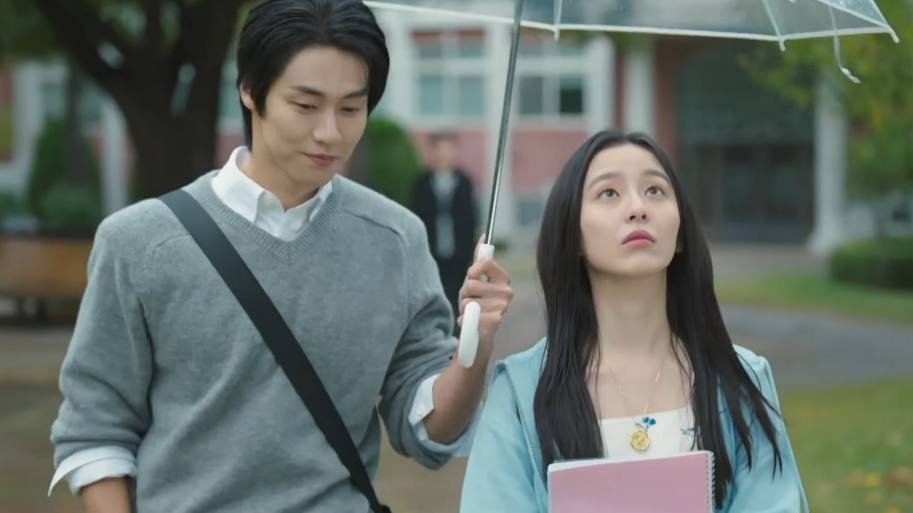 lee Seung Hyub and park Ji Hu spring of youth umbrella scene