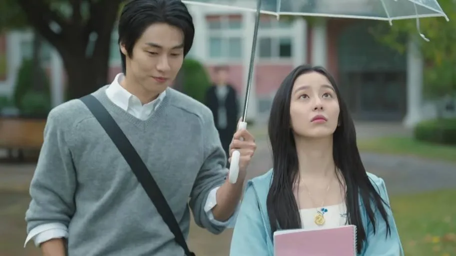 lee Seung Hyub and park Ji Hu spring of youth umbrella scene