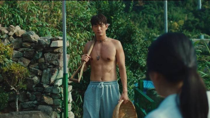 Kang Sang Jun as Deok Hyeon shirtless diver drama azure Spring 